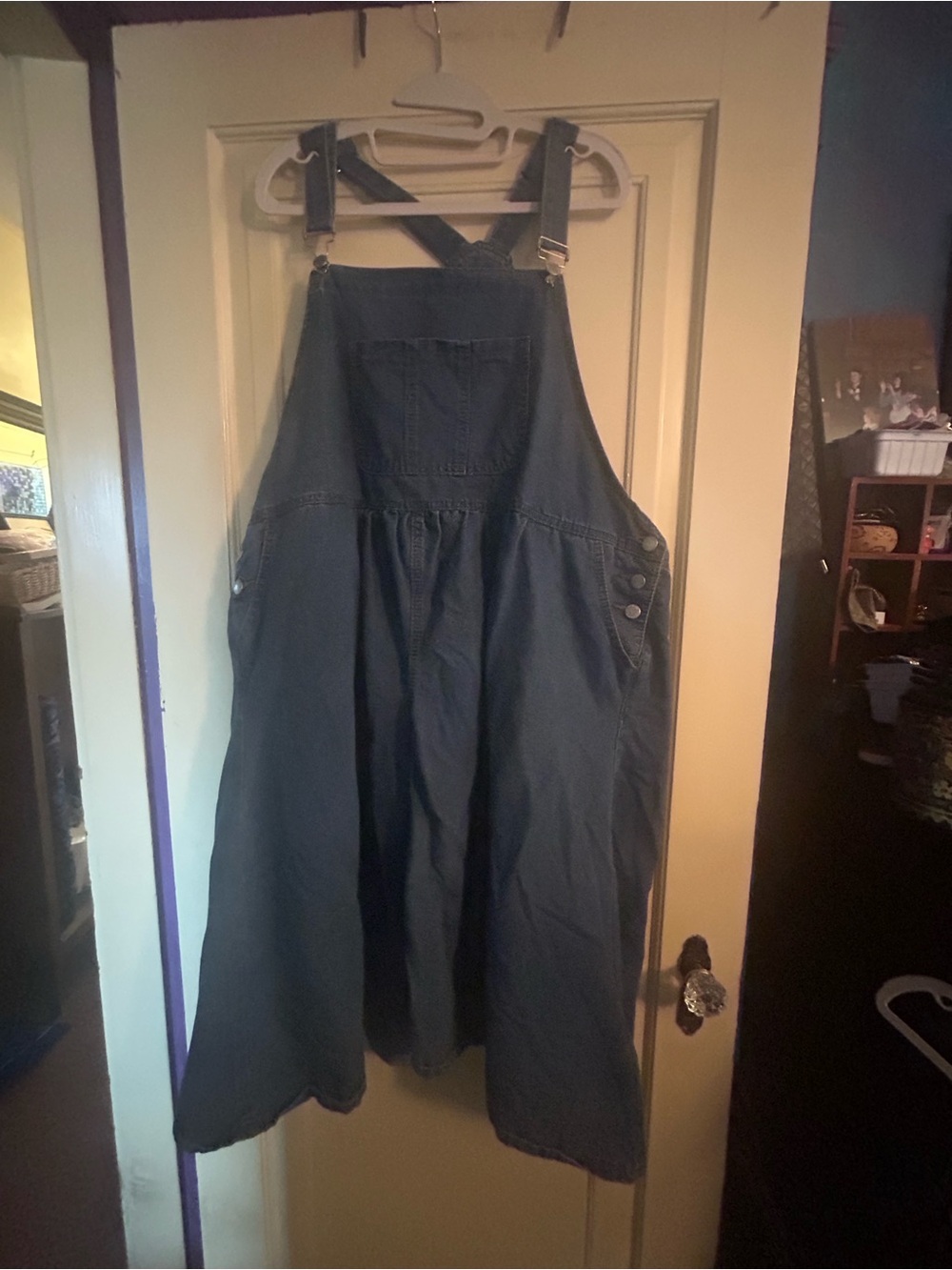 SHEIN Denim Midi Overall Dress - Blue